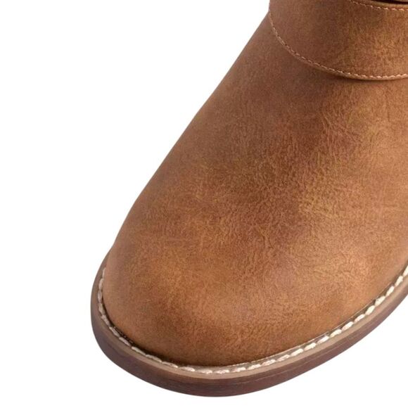 TORRID MOTO BOOTIE BOOTS NIB Cognac Colored  Side Zip  Size 8.5 Wide - Picture 7 of 16